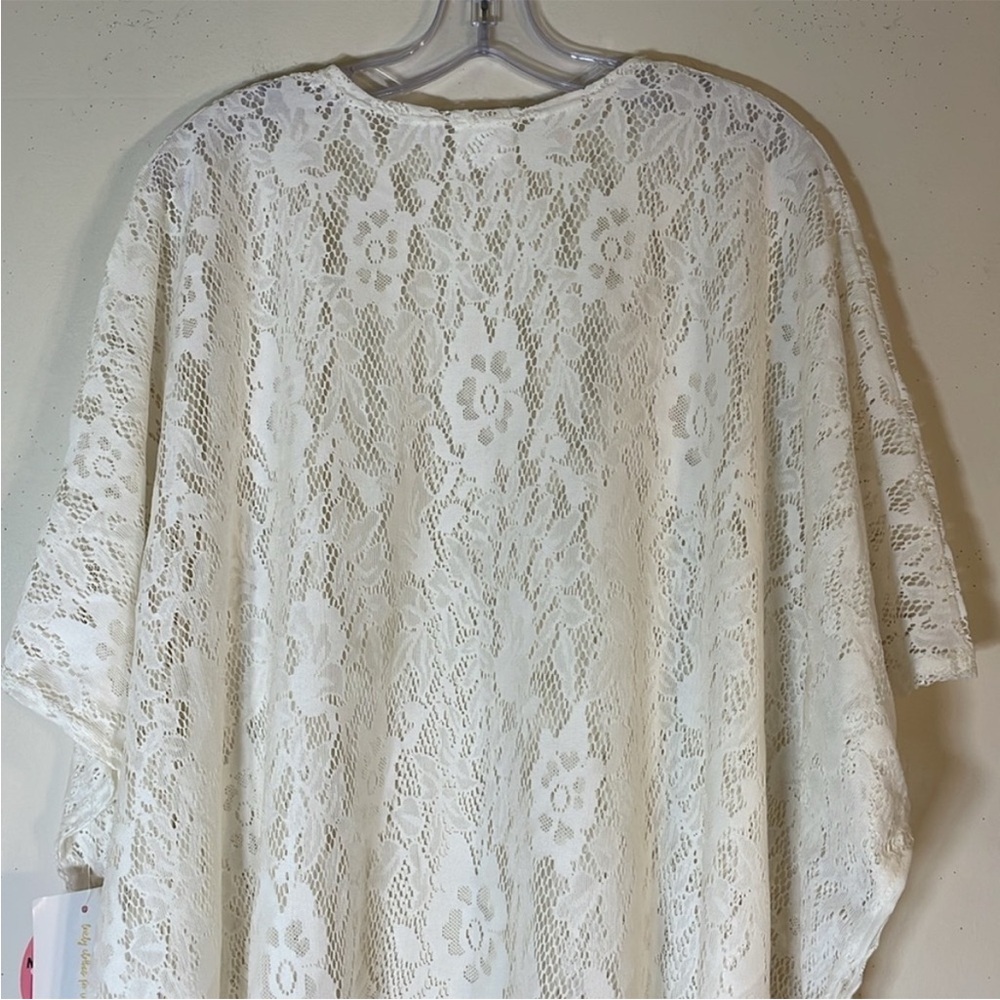 NWT. Siren Lily Maternity Fashion Floral Lace Fringe Hem Kimono. Large . - Picture 10 of 12